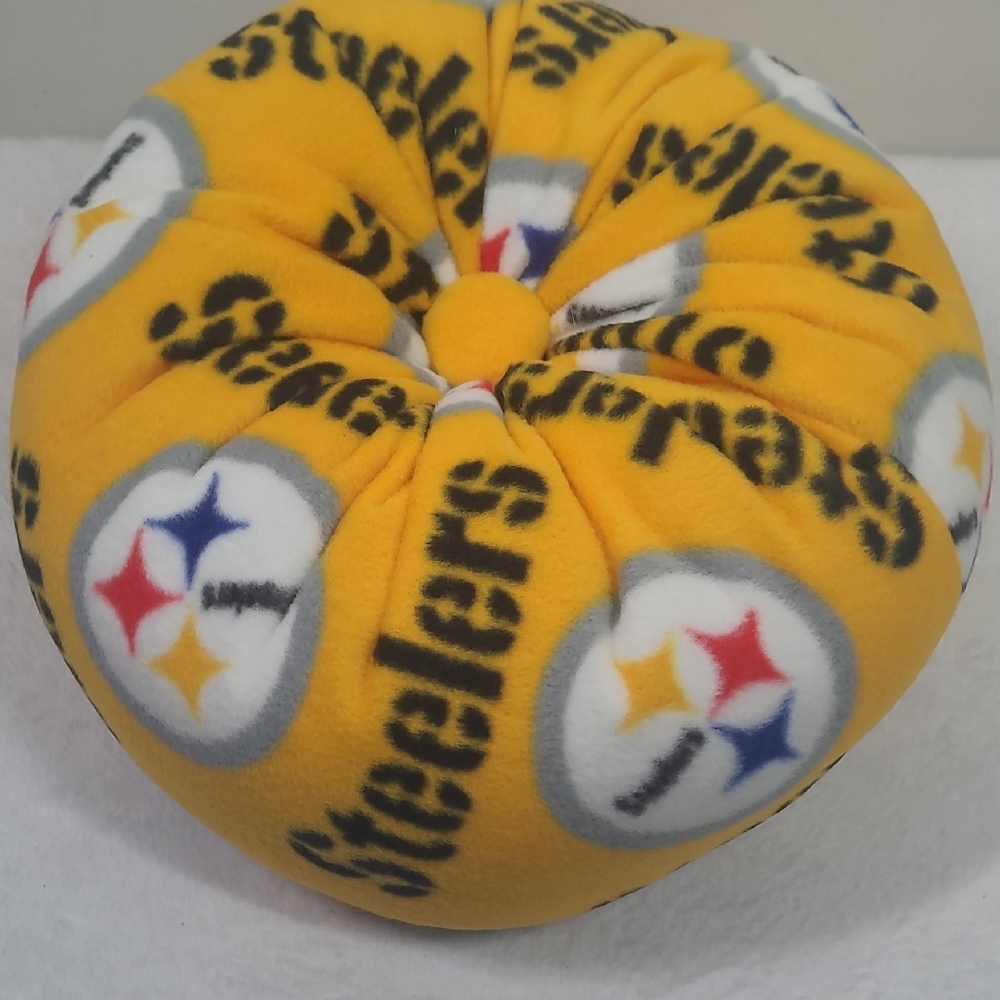 Yellow Steelers Fleece Pillow